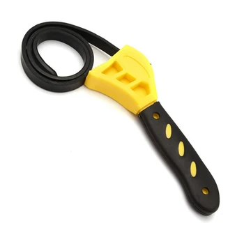 1 шт 6-дюймовый многофункциональный гаечный ключ на ремне, регулируемый масляный фильтр, открывалка для бутылок, фильтр для ремонта автомобилей, гаечный ключ двойного назначения, желтый
