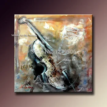 100% Ручная роспись маслом Пикассо Абстрактная картина маслом Холст инструмент для рисования гитара Украшение дома настенные панно