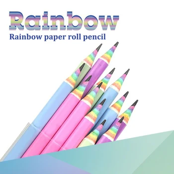 12ШТ Бумага радужного цвета, карандаш для детского письма и рисования HB Professional Art Sketch Ручка для комиксов, канцелярские школьные принадлежности