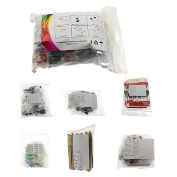1390ШТ Упаковка из 6 видов компонентов Упаковка резисторов Упаковка электролитических конденсаторов Упаковка Диодов Электролитический конденсатор