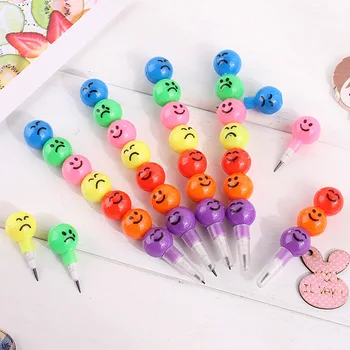 20 штук Игрушек и карандашей 7 цветов, набор для смены улыбающегося лица, Детские карандаши для школьных канцелярских принадлежностей
