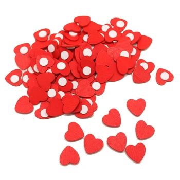 200шт деревянных наклеек в форме сердца, самоклеящиеся наклейки в форме сердца для прополки на День Святого Валентина