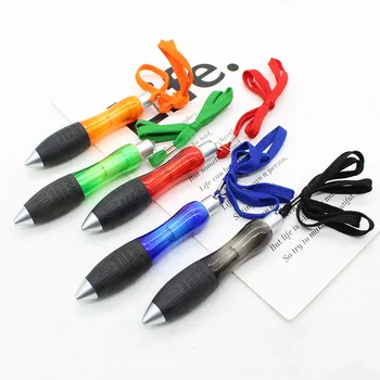 20шт Шариковая ручка для отжима с ремешком для школьного домашнего офиса, канцелярская ручка для письма с ремешком