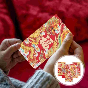 30шт Красных Конвертов В Китайском Стиле, Новогодние Денежные Пакеты, Счастливые Денежные Мешки 2024, Красные Конверты (Смешанный Стиль)