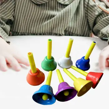 8шт 8-значные колокольчики для детей, учебные пособия, ручные ударные колокольчики для занятий в классе, взрослые, Праздничные принадлежности для малышей, вечеринки