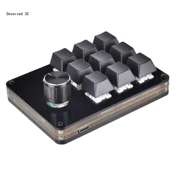 9-клавишная макропрограммируемая клавиатура R9CB, мини-механическая игровая макроклавиатура с ручкой, игровая клавиатура с горячей заменой