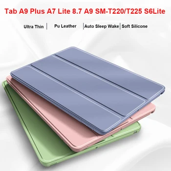 A9 plus Для Samsung Galaxy Tab A7 Lite 8,7 A9 Чехол SM-T220/T225 Кожаный чехол-подставка S6 lite A7 10,4 T500 A8 X200 Силиконовый чехол