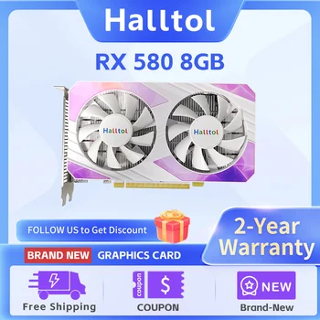 Halltol AMD RX 580 8GB 2048SP Совершенно Новая Игровая Видеокарта GDDR5 256Bit Radeon GPU RX580 8G placa de video
