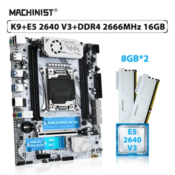 MACHINIST X99 K9 Комплект материнской платы LGA 2011-3 Xeon Kit E5 2640 V3 CPU Процессор DDR4 16 ГБ = 2шт * 8 ГБ 2666 МГц Оперативной памяти SATA 3.0 USB