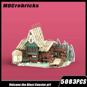 MOC-139411 Классический взрыв вулкана, Американские горки, Модульная конструкция, сборка строительных блоков, модель, Кирпичная игрушка, подарки