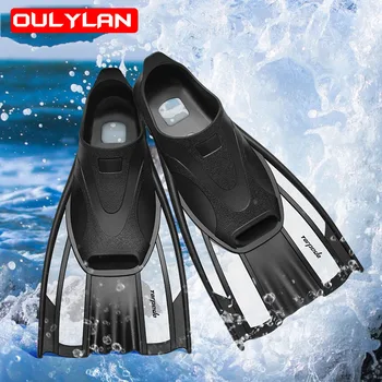 Oulylan Профессиональные Ласты для подводного плавания Для взрослых и детей Регулируемая Обувь для плавания Силиконовые Длинные Ласты для подводного плавания с маской и трубкой