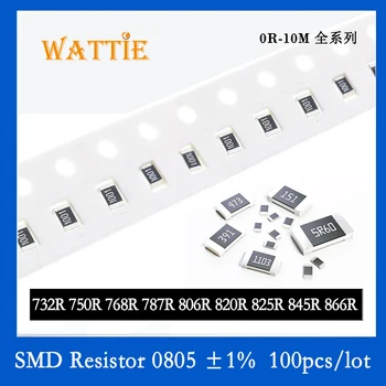 SMD резистор 0805 1% 732R 750R 768R 787R 806R 820R 825R 845R 866R 100 шт./лот микросхемные резисторы 1/8 Вт 2,0 мм*1,2 мм