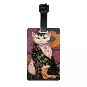 Багажная бирка с рисунком кота Густава Климта, винтажный чемодан, чехол для защиты багажа, идентификационная этикетка