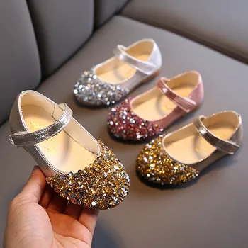 Весенние туфли принцессы для девочек, детская удобная кожаная обувь, Нескользящая обувь для танцевальных вечеринок, E724