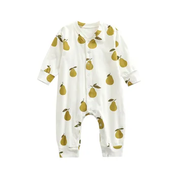 Весенняя Новая мода для новорожденных малышей, Ползунки для маленьких мальчиков, комбинезон с длинным рукавом, игровой костюм, Грильская одежда, Грушевая одежда, 2-24 месяца