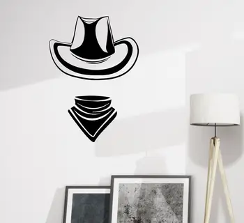 Высококачественная наклейка на стену, Ковбойская шляпа Грабителя, Шарф, Виниловая наклейка для одежды, Простая Художественная наклейка, Украшение для дома, гостиной, спальни NZ3