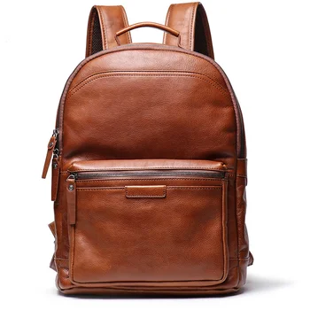 Высококачественные мужские рюкзаки из натуральной кожи, мужская роскошная школьная сумка ручной работы через плечо для ноутбука, мужской дизайнерский компьютер