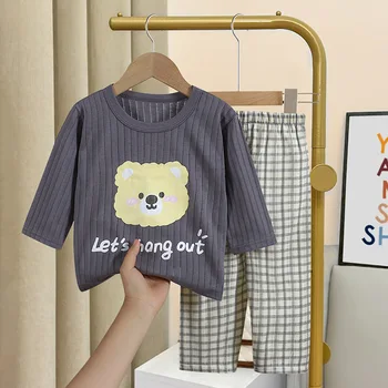 Детская мода, досуг, комфортный домашний детский пижамный комплект из двух предметов, самая низкая цена в Интернете