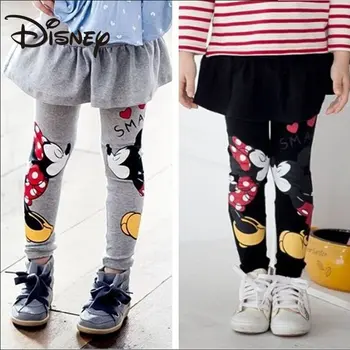 Детская одежда Disney с Микки Маусом, Весна-осень 2023, Новые леггинсы для девочек, детские брюки с Микки Маусом, одежда для девочки