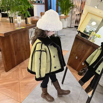 Детское пальто 2023, Новая модная детская бархатная толстовка с капюшоном, осенняя утолщенная детская осенне-зимняя одежда, одежда