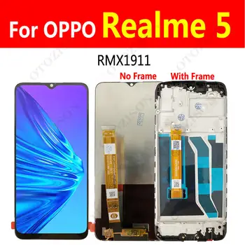 Дисплей Realme 5 Для OPPO Realme 5 RMX1911 LCD С Рамкой Сенсорный Экран Дигитайзер Сенсор В Сборе Замена ЖК-дисплея Realme5 6,5