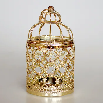Европейский Золотой цилиндр с полым металлическим узором, подсвечник, Свадебные центральные элементы, Декоративный железный подсвечник, декор для фонарей, поделки