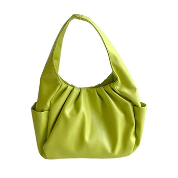 Женская сумка через плечо большой емкости, плиссированные сумки, искусственная сумка-тоут подмышками.