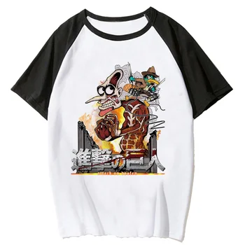 Женская японская футболка Attack on Titan, одежда для девочек 2000-х годов