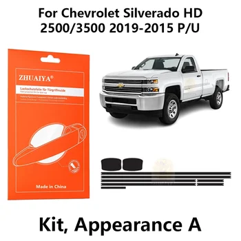 Защита края двери, Дверная ручка, чашка, Защитная пленка для краски TPU PPF для Chevrolet Silverado HD2500/3500 2019-2015 P/U