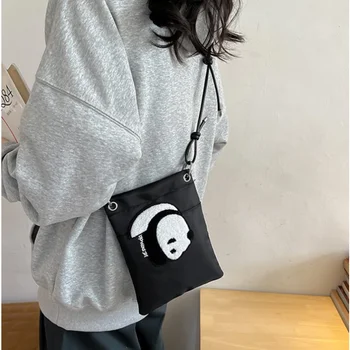 Китайская Милая маленькая сумка с пандой, женская ретро-литература, холщовая сумка через плечо, Ins, Кампус, сумка на одно плечо, сумки, сумки для женщин