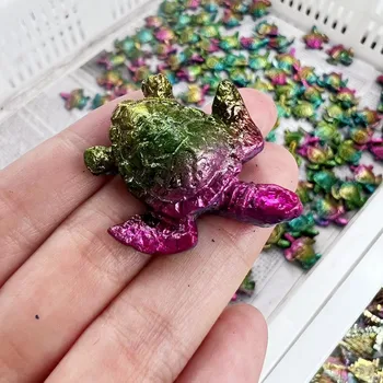 Красивый подарок образец хрустальной руды радужной висмутовой черепахи целебный минерал натуральный кристалл необработанной висмутовой руды