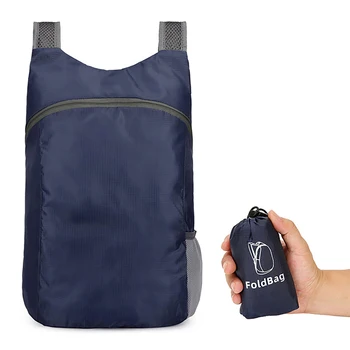 Легкий упаковываемый рюкзак, износостойкая складная сумка с сетчатыми боковыми карманами для женщин, мужчин, путешествий, кемпинга