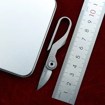 Мини-нож для ключей M390 С лезвием из складного титанового сплава, Карманный Многофункциональный инструмент для ключей, Открывающий письма, Набор гаджетов для кемпинга на открытом воздухе