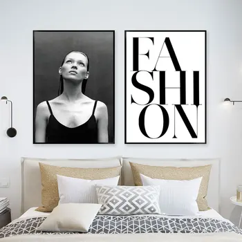 Модный черно-белый женский плакат, картина на холсте, Скандинавская цитата, настенная картина с современным искусством для гостиной, домашний декор