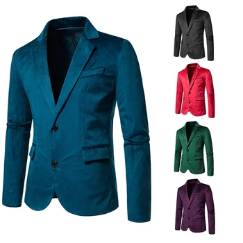 Новый модный мужской шелковый приталенный костюм для отдыха, пиджак, высококачественные повседневные мужские блейзеры, куртка, пальто, мужская куртка на одной пуговице, размер США B07