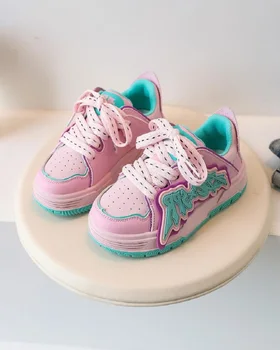 Осень 2023 г. Новая детская обувь для мальчиков на мягкой подошве, удобная спортивная повседневная обувь, Корейская модная обувь для девочек, размер 26-37