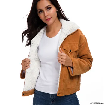 Осень-зима, новое пальто, корейская вельветовая куртка, женская бархатная утолщенная свободная верхняя одежда, короткие куртки, пальто, женский топ