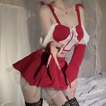 Пикантное нижнее белье, сексуальный Японский открытый бюстгальтер, униформа для кампуса, сексуальные комплекты, пикантная короткая юбка, страстное платье для ролевых игр и флирта DSK3