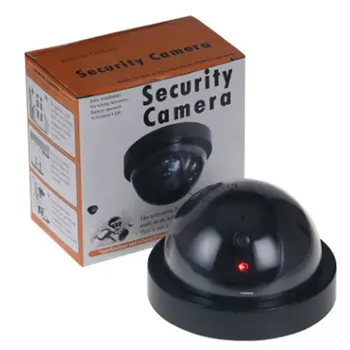 Поддельная Купольная камера-манекен, Имитирующая камеру для внутреннего и наружного наблюдения, Имитирующая камеру для домашней безопасности, Светодиодный монитор