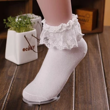 Принцесса для девочек, милые милые женские винтажные носки до щиколоток с кружевными оборками, новинка
