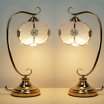 Простая современная Европейская прикроватная лампа для спальни, свадебная креативная светодиодная лампа с регулируемой яркостью теплого света
