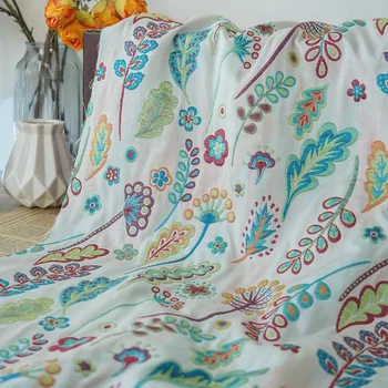 Разноцветная жаккардовая ткань, окрашенная пряжей в стиле Ретро, женское весенне-осеннее платье с цветочным рисунком в дворцовом стиле, ткань для шитья 50 см x 145 см