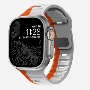 Ремешок для Apple Watch Ultra 9 8 SE 7 6 5 4 Серии Мягкий Силиконовый Спортивный Водонепроницаемый Ремешок для Apple Watch 49 45 44 40 38 41 42