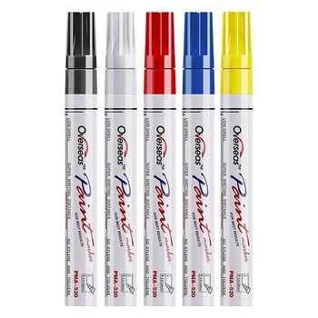 Ручки-маркеры для рисования - 5 цветов перманентных маркеров на масляной основе, средний кончик, быстросохнущий и водостойкий маркер