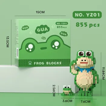 Строительные Блоки Lai Kebao Toad Frog, совместимые с собранными пазлами, зеленые Маленькие Лягушачьи кирпичики, детские игрушки