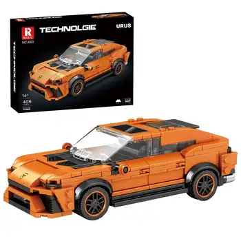 Строительный блок Reobrix, модель городского автомобиля Lamborghini Urus Super Car, Технические блоки, набор кирпичных игрушек, совместимый Lego для детского подарка