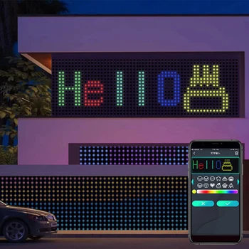 Умный Светодиодный Светильник Для Штор Bluetooth App Music Sync DIY Настройка Рисунка и Текста RGB С Красочной Подсветкой для Украшения Фестивальной вечеринки