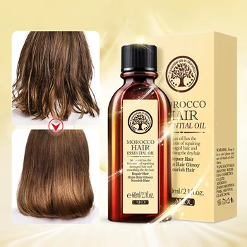 Уход за волосами Марокканское чистое аргановое масло, эфирное масло для сухих типов волос, Многофункциональные средства по уходу за волосами для женщин, 60 мл